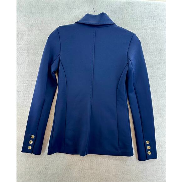 Lilly Pulitzer Braylee Size XXS Blazer Pockets Buttons Scuba Pointe Pockets Blue - Picture 2 of 7